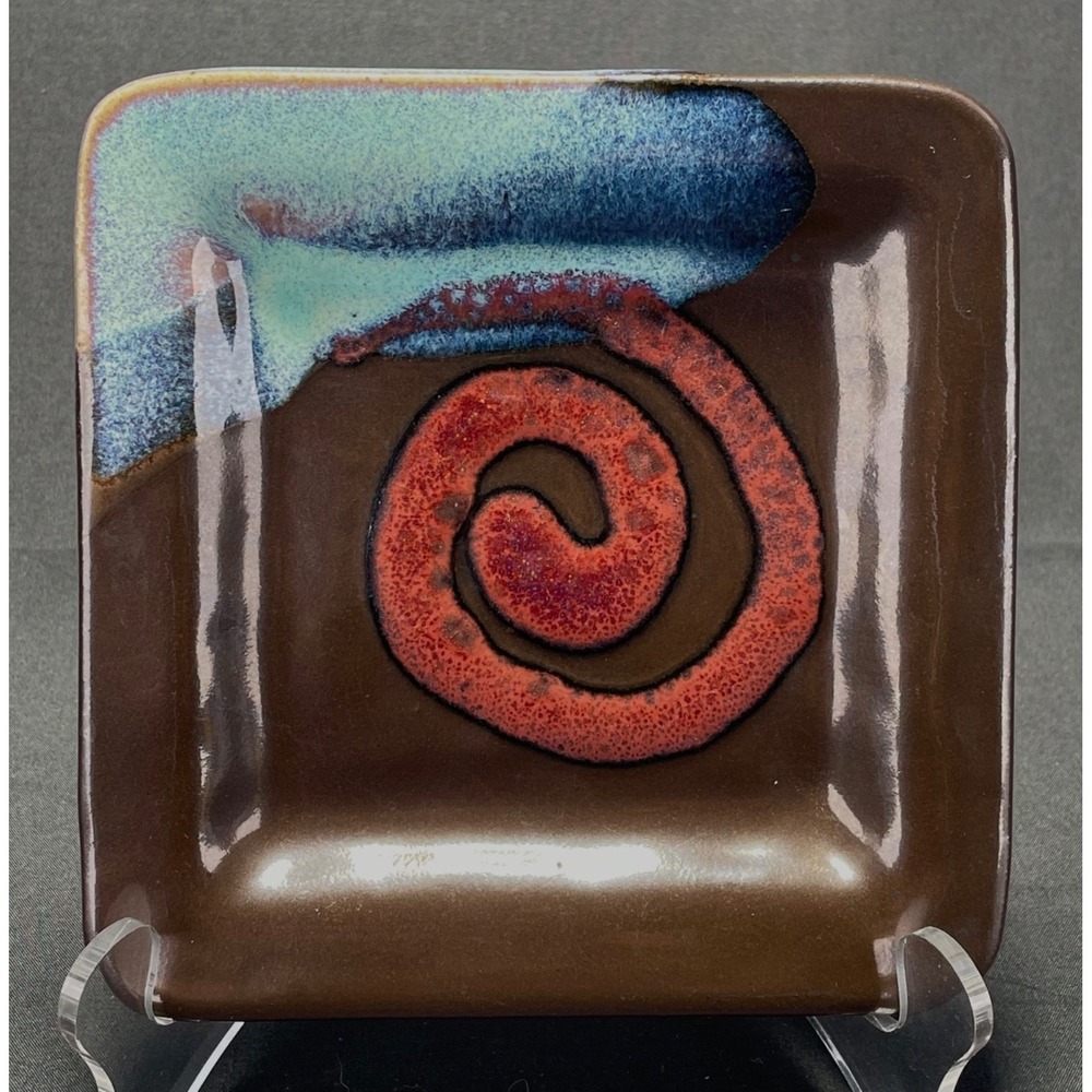 Paseo Pottery Collin Rosebrook‎ Abstract Spiral Stoneware Plate Signed